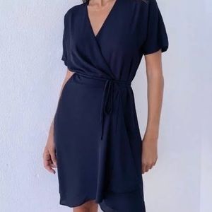 COPY - Babaton Navy Blue Wrap Dress